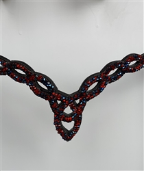 HestaGallery Blue and Garnet Red Crystal Headstall