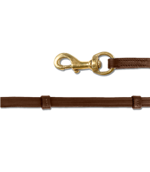 Icelandic Leather Reins with Stoppers by Waldhausen (brown with brass snaps)
